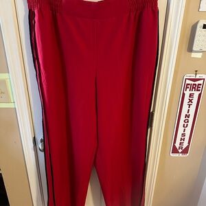 Lane Bryant Red Joggers with Black Stripes